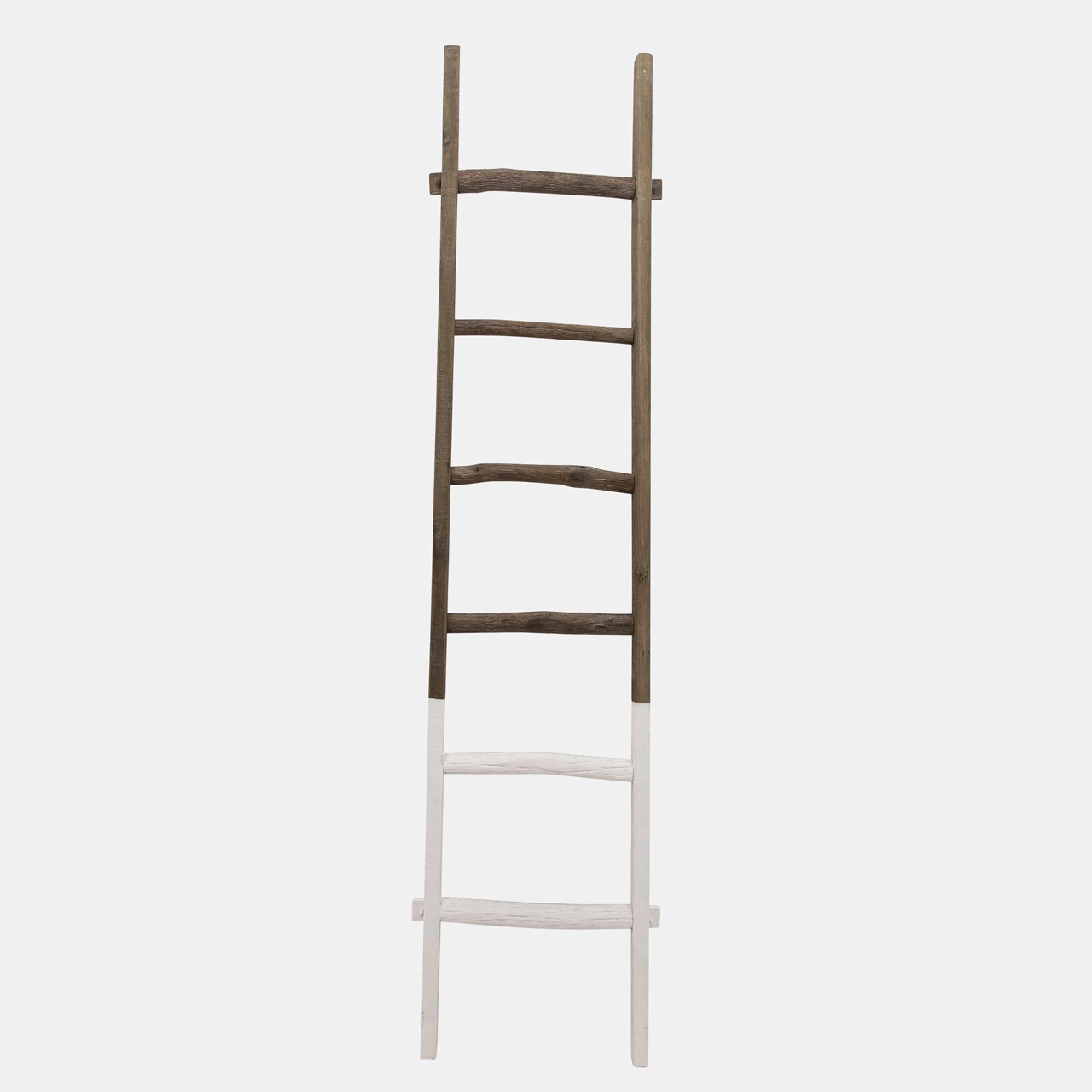 Wooden , Decorative 76" Ladder, 2-Tone White