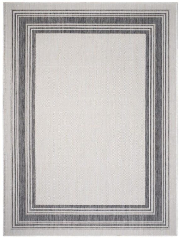 alfombra rectangular en gris y beige