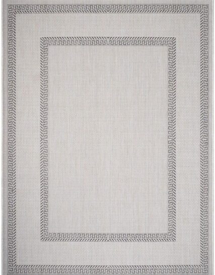 alfombra rectangular gris y beige