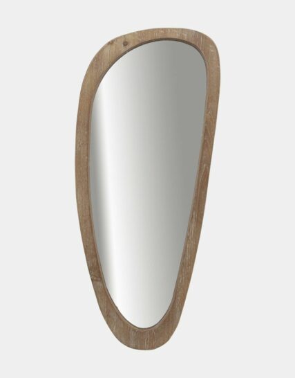 Wood, 15x36 Egg Shaped Mirror, Brown Wb