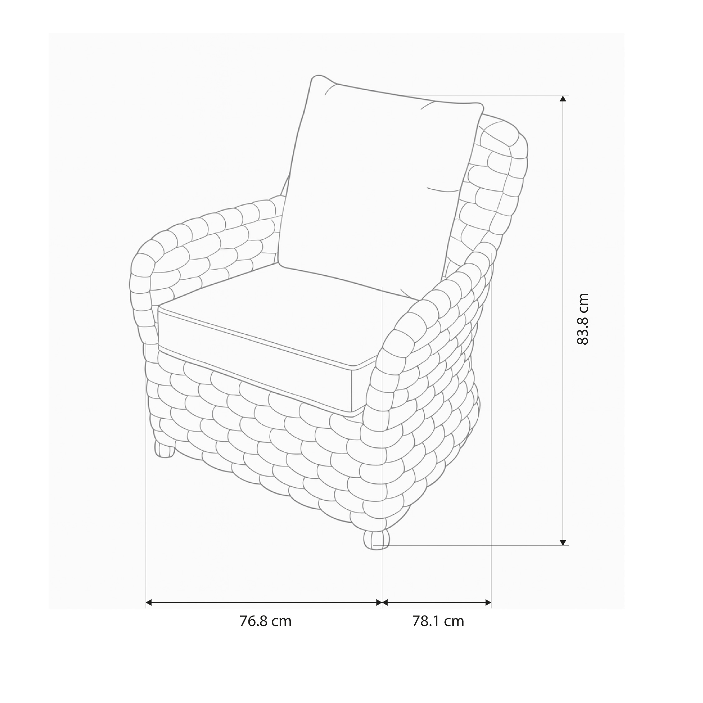 Atherton Wide Weave Water Hyacinth Occasional Chair (Natural) - Imagen 7