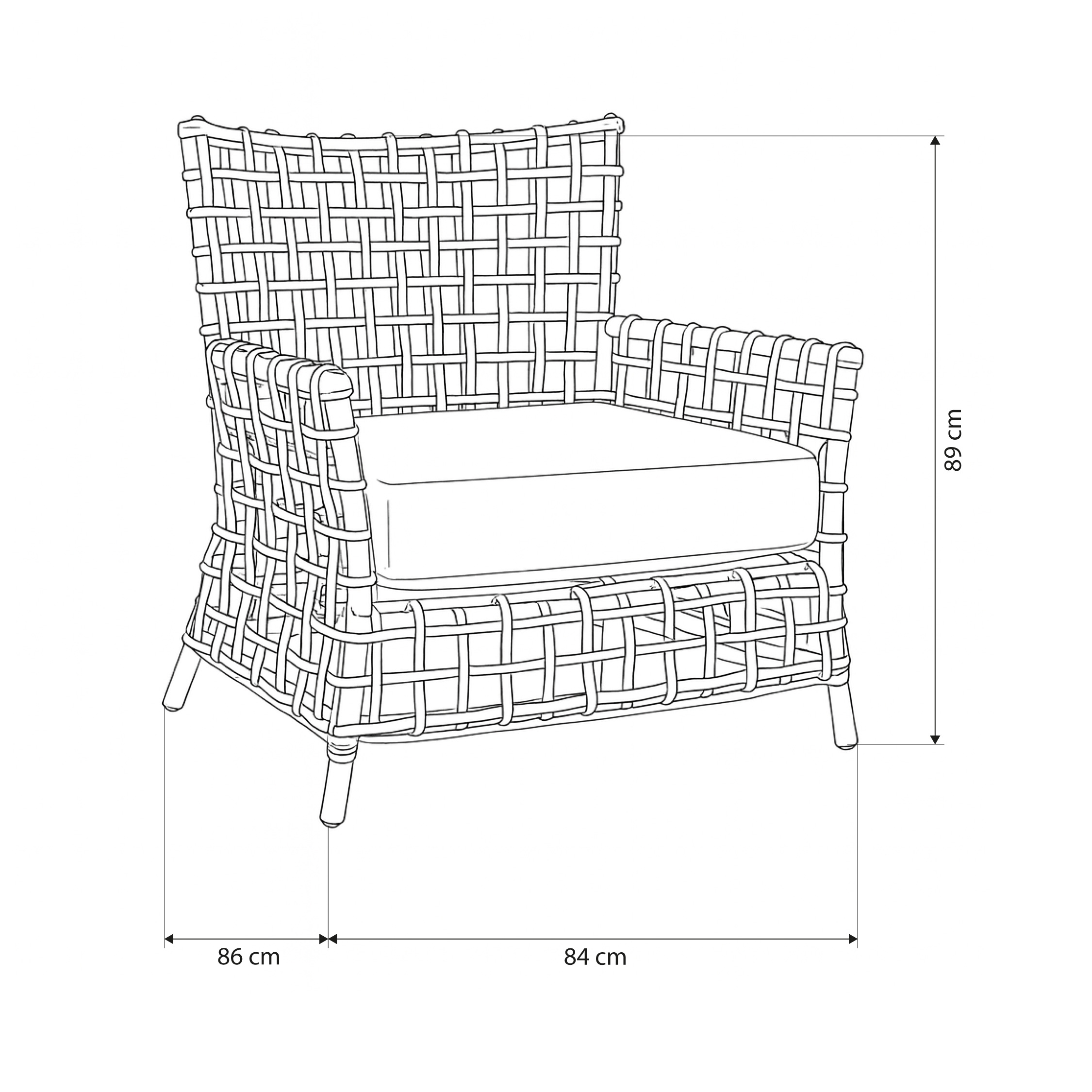 Bahama Occasional Arm Chair (Black) - Imagen 8