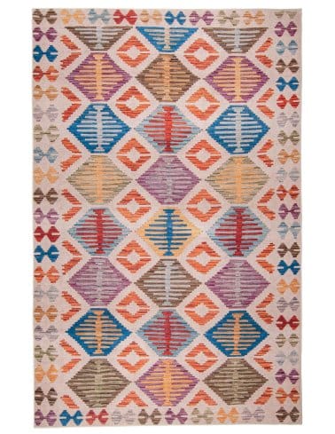 alfombra rectangular multicolor patron rombos